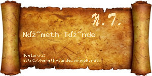 Németh Tünde névjegykártya